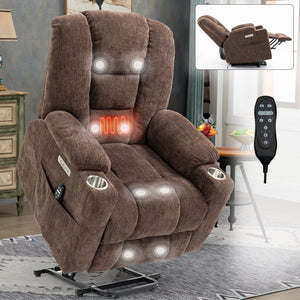 Large Power Lift Recliner Chair with Massage and Heat