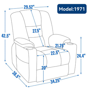 Large Power Lift Recliner Chair with Massage and Heat
