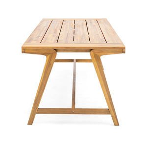 Modern Outdoor Dining Table with Acacia Wood and Teak Finish