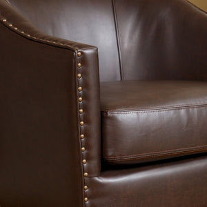 Brown Bonded Leather Club Chair