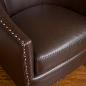 Brown Bonded Leather Club Chair