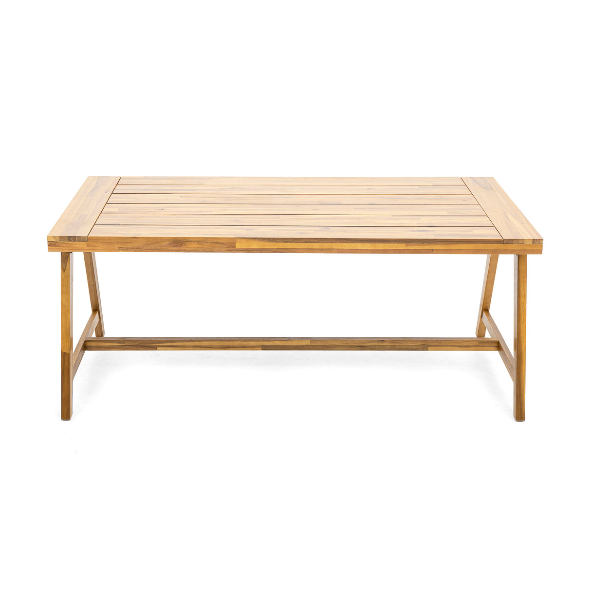 Modern Outdoor Dining Table with Acacia Wood and Teak Finish