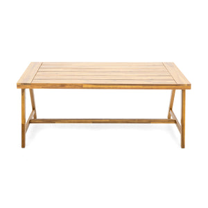 Modern Outdoor Dining Table with Acacia Wood and Teak Finish