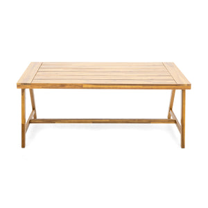 Modern Outdoor Dining Table with Acacia Wood and Teak Finish