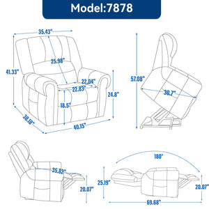 Power Lift Recliner Chair with Heat and Massage - Faux Leather