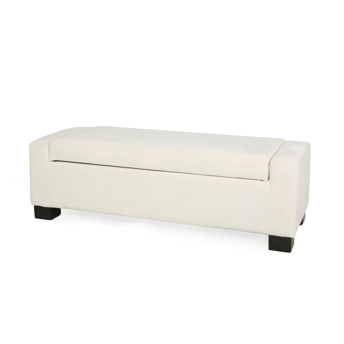 50" Ottoman Bench in Textured Fabric with Hidden Storage