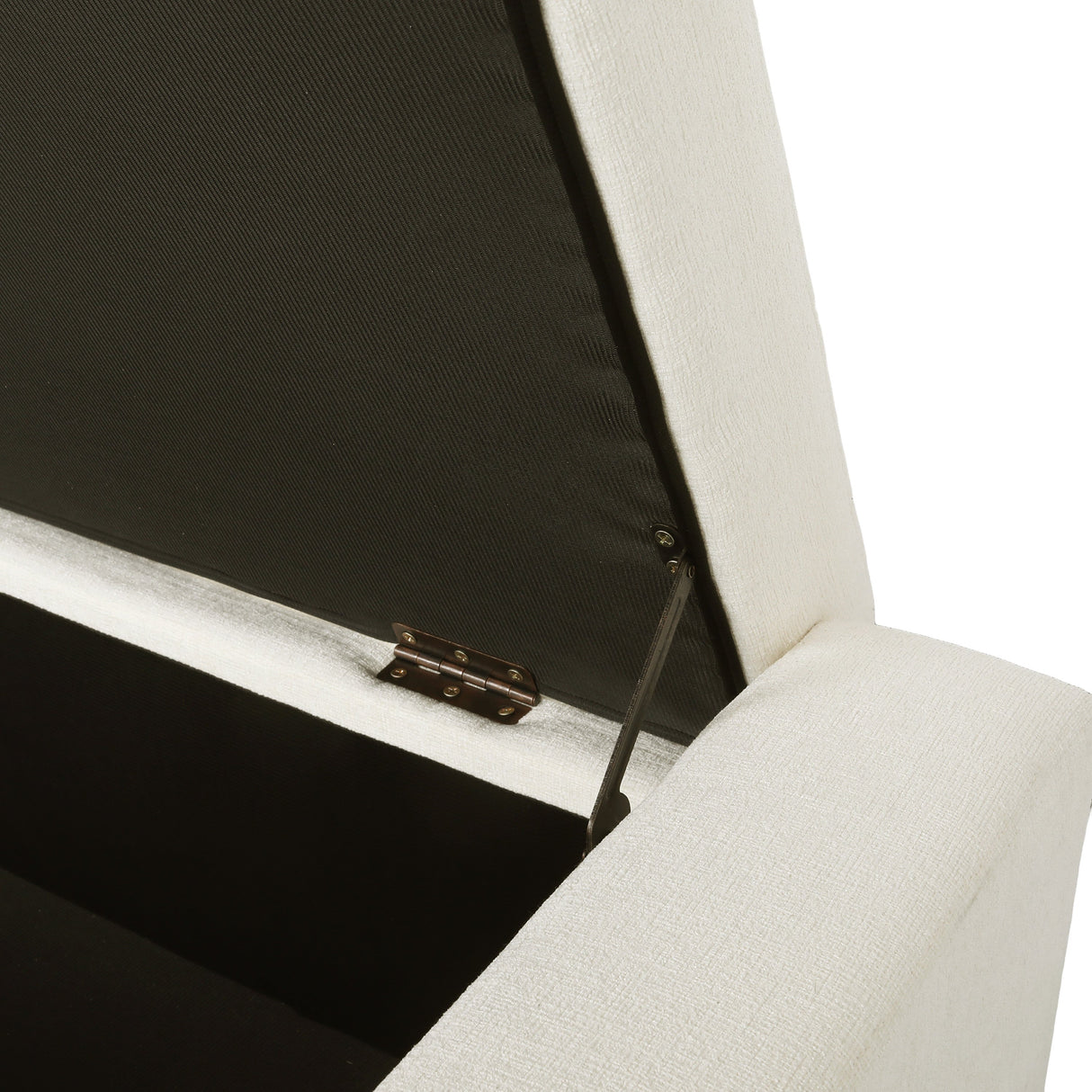 50" Ottoman Bench in Textured Fabric with Hidden Storage