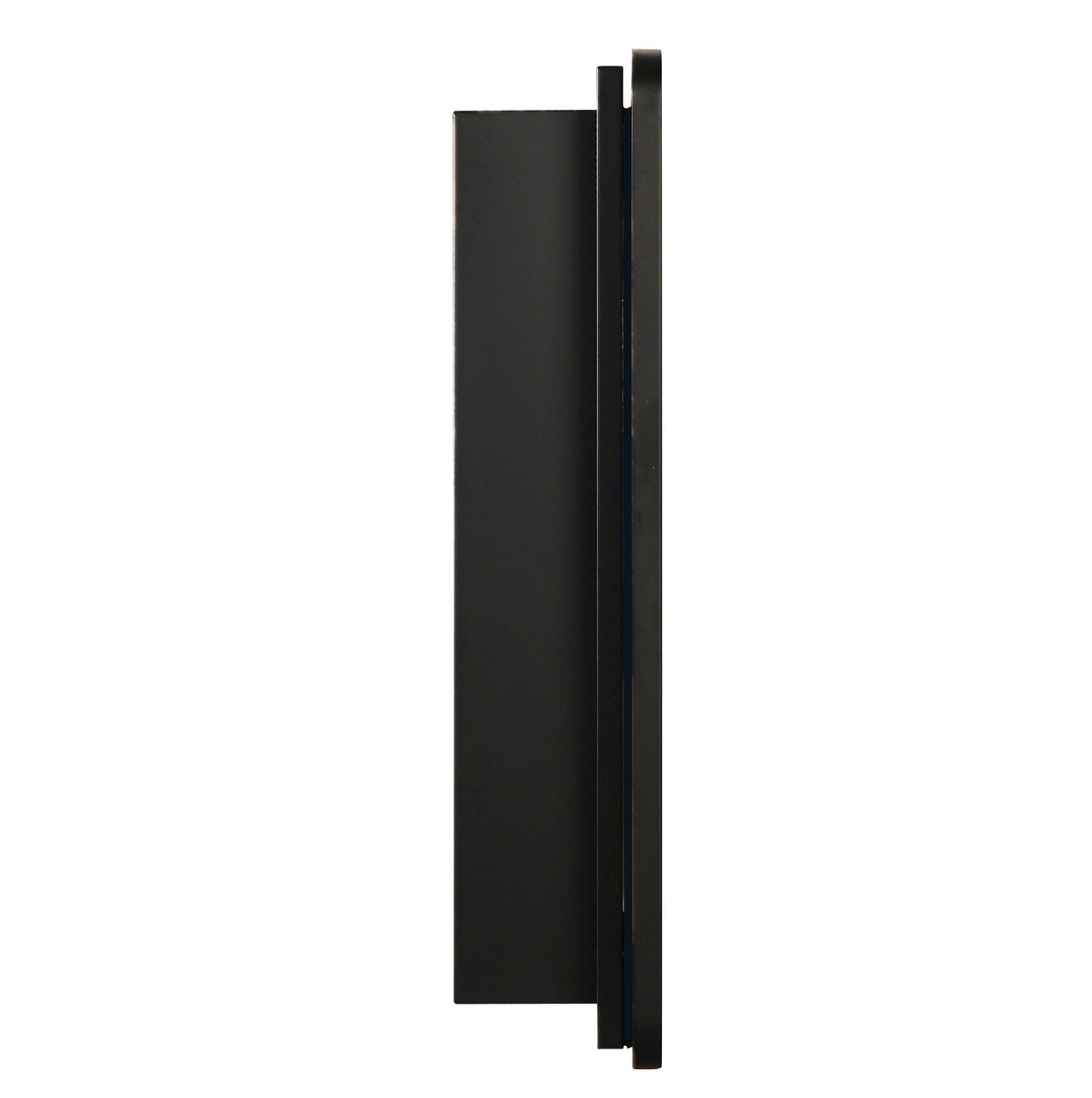 Black 24x30 Inch Metal Framed Wall Mount or Recessed Mirror Cabinet