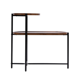 Small Coffee Tables 2-Tier Modern Sofa Side Table with Wood Storage Shelf