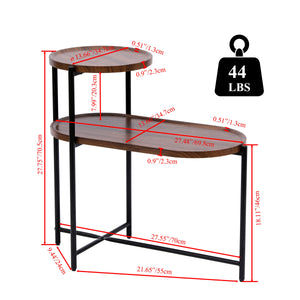 Small Coffee Tables 2-Tier Modern Sofa Side Table with Wood Storage Shelf