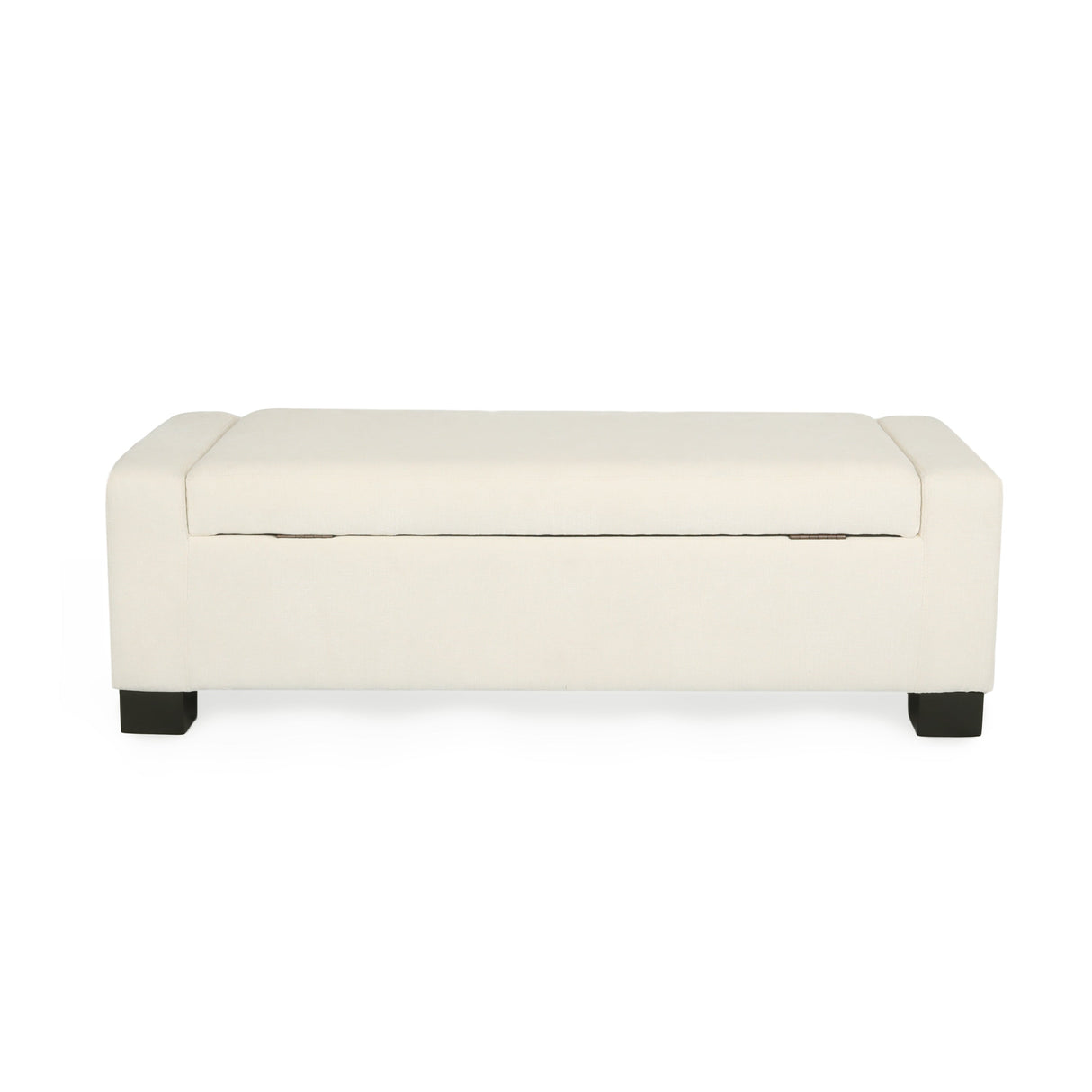 50" Ottoman Bench in Textured Fabric with Hidden Storage