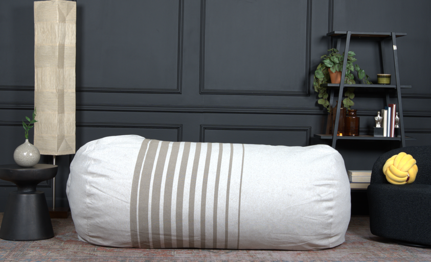 Zeon 6.5 Foot Striped Cylindrical Bean Bag
