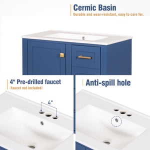 30" Bathroom Vanity with Sink Combo Set