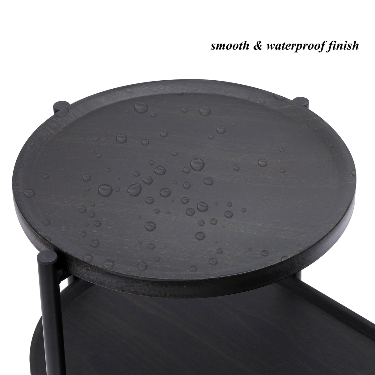 Round Coffee Table with Storage Tray