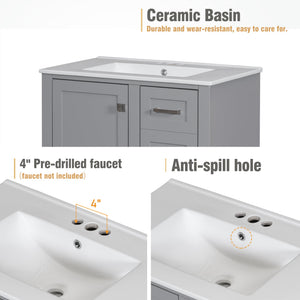 30" Bathroom Vanity with Sink Combo Set