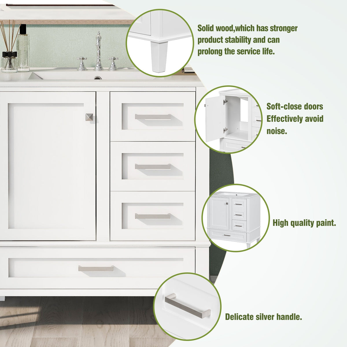 30" Modern Bathroom Vanity with Sink Combo Set