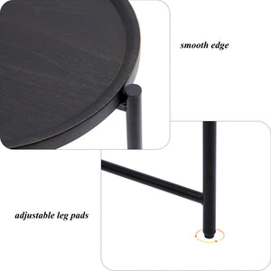 Round Coffee Table with Storage Tray