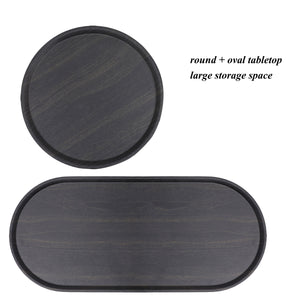 Round Coffee Table with Storage Tray
