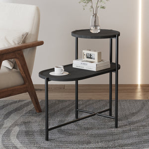 Round Coffee Table with Storage Tray