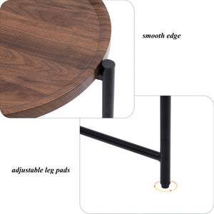 Small Coffee Tables 2-Tier Modern Sofa Side Table with Wood Storage Shelf