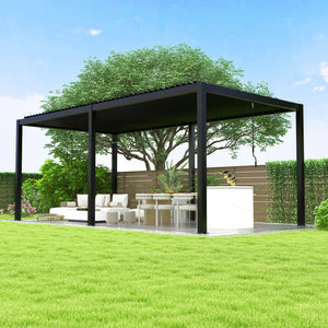 8640E Louver Pergola 10x19ft Aluminum Frame & Steel Louvers
