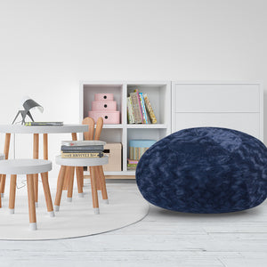 Faux Fur Bean Bag Chair - Navy 3ft