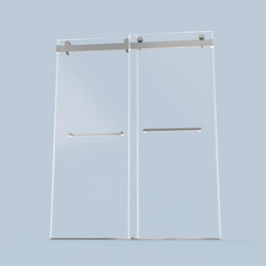 56-60"W x 76"H Frameless Double Sliding Soft-Close Shower Door
