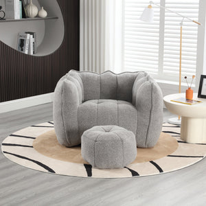 Soft Bean Bag Chair with Footstool