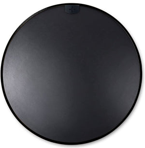 Black 20 Inch Metal Round Bathroom Mirror