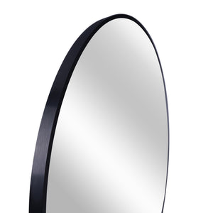 Black 20 Inch Metal Round Bathroom Mirror