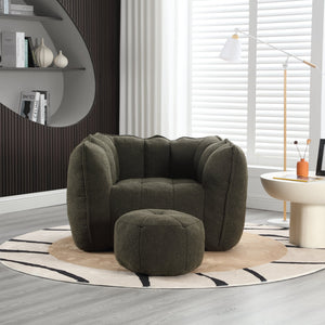 Soft Bean Bag Chair with Footstool