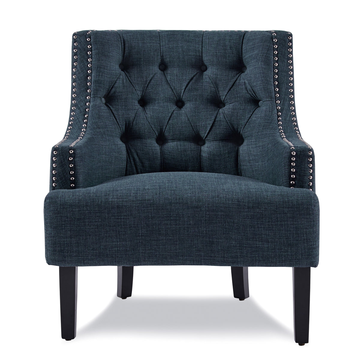 Button Tufted Sloped Arm Accent Chair