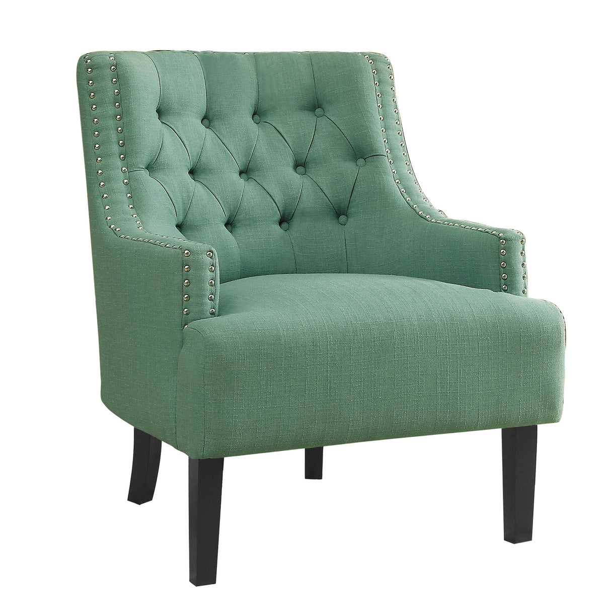 Button Tufted Sloped Arm Accent Chair