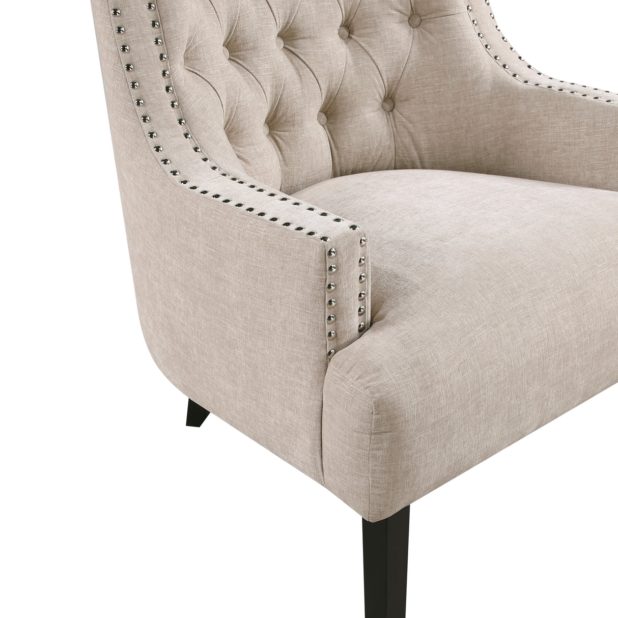 Button Tufted Sloped Arm Accent Chair
