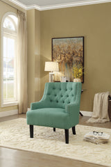 Button Tufted Sloped Arm Accent Chair