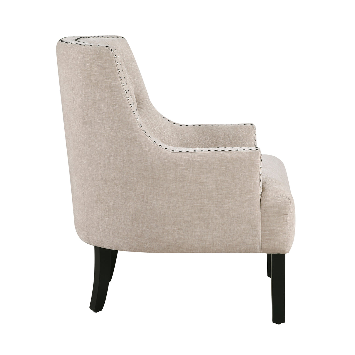 Button Tufted Sloped Arm Accent Chair