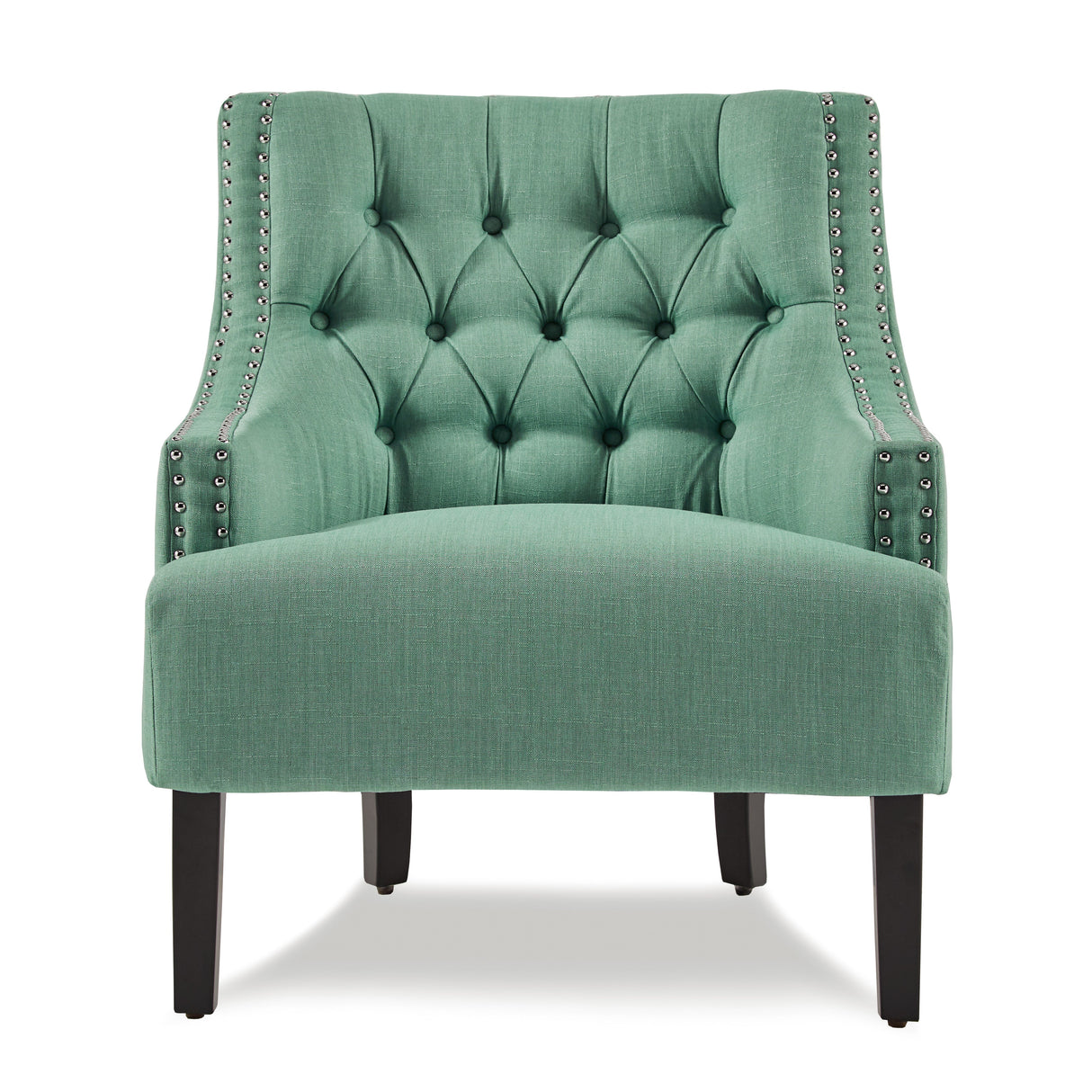 Button Tufted Sloped Arm Accent Chair