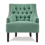 Button Tufted Sloped Arm Accent Chair