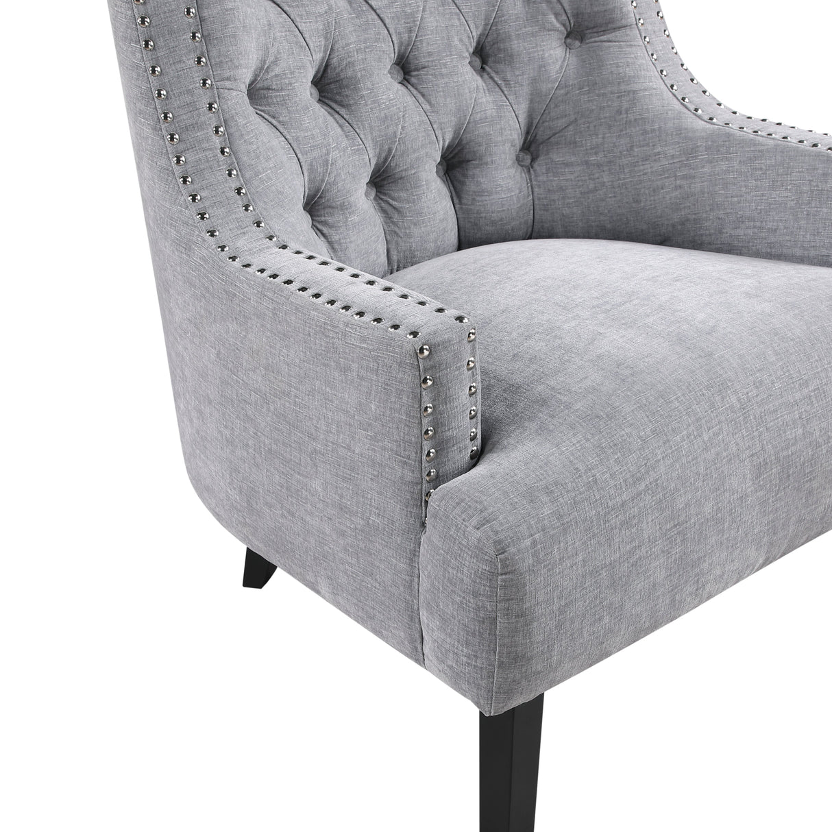 Button Tufted Sloped Arm Accent Chair