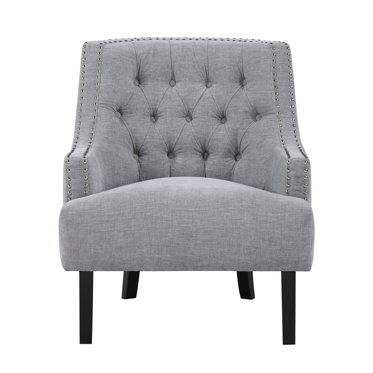 Button Tufted Sloped Arm Accent Chair