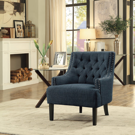 Button Tufted Sloped Arm Accent Chair