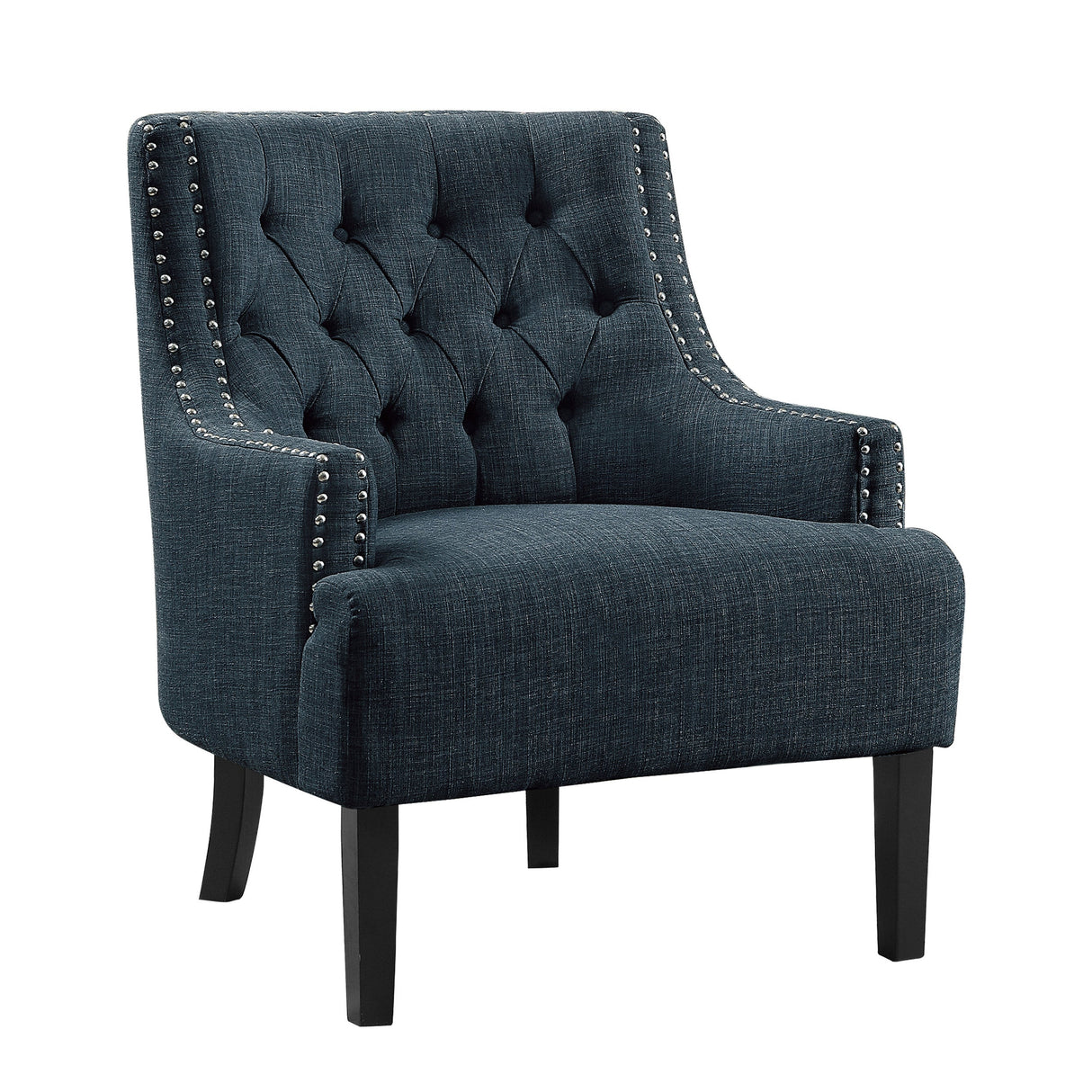 Button Tufted Sloped Arm Accent Chair