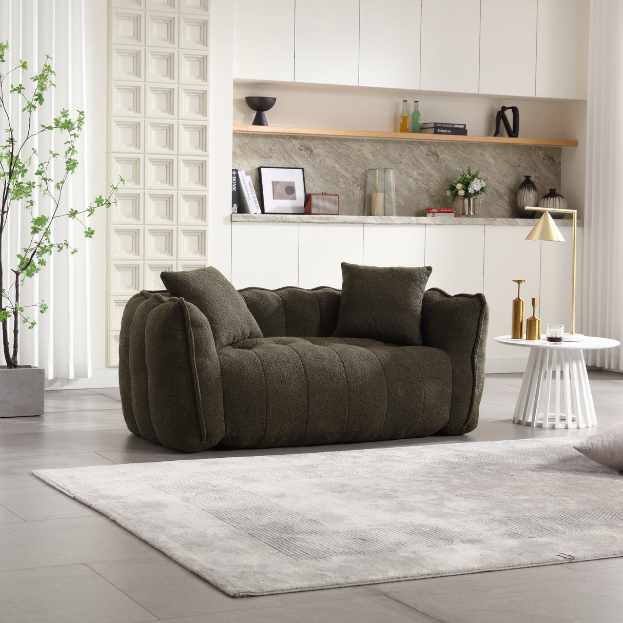 Soft Beanbag Chair with High Resilience Foam Core