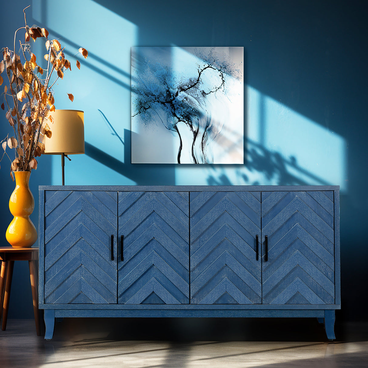 Chevron 4-Door Sideboard Cabinet