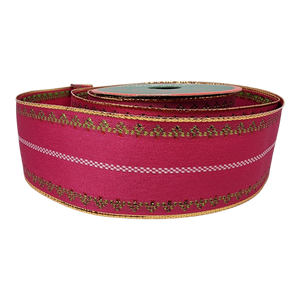 Pink With Gold Edge Ribbon - 1.5" x 10 Yards