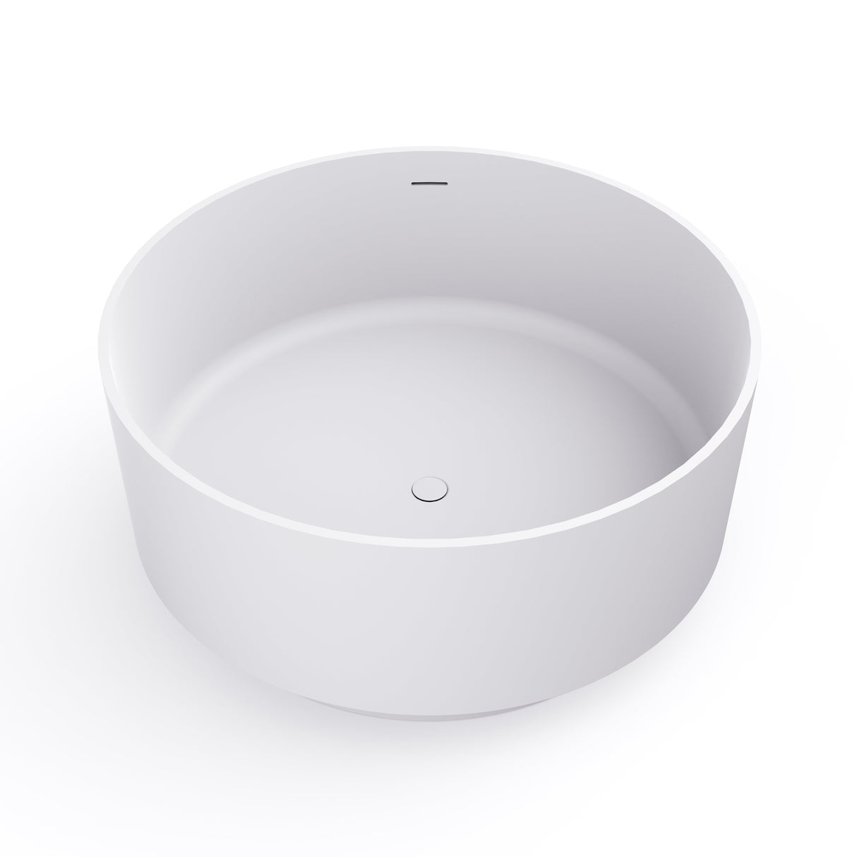 49 Inch Round Shape Freestanding Solid Surface Soaking Bathtub