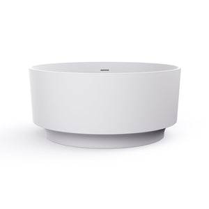 49 Inch Round Shape Freestanding Solid Surface Soaking Bathtub