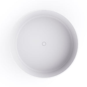 49 Inch Round Shape Freestanding Solid Surface Soaking Bathtub