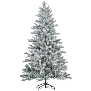 HOMCOM 6ft Snow Flocked Artificial Christmas Tree