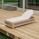 Outdoor Chaise Lounge Chair with Acacia Wood and Adjustable Backrest